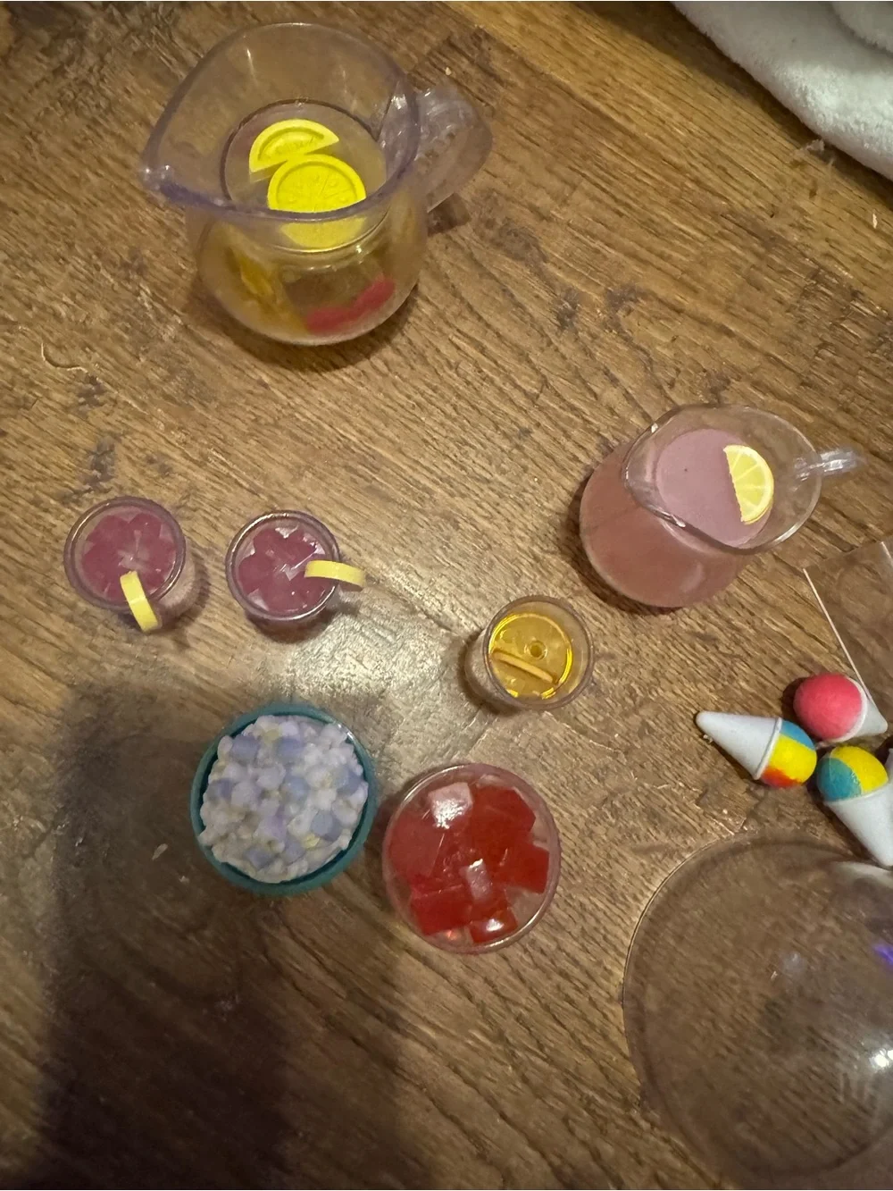 American Girl & Our Generation birthday cake & dome, lemonade, snow cones, snack